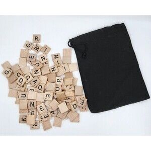 Lot of 100 Scrabble Wood Wooden Letters Alphabet Tile Set Lot Great for Crafts